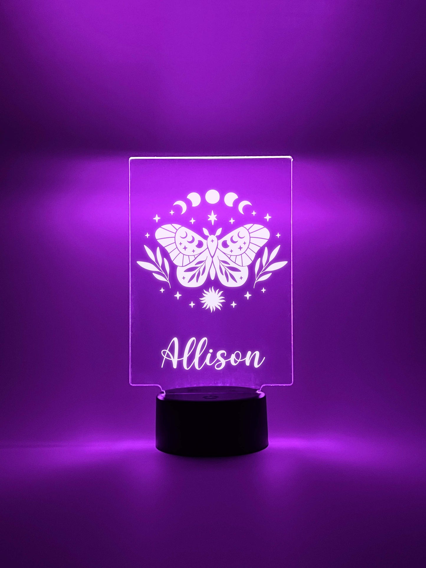 Custom Moon Moth Design Night Light Up Table LED Lamp