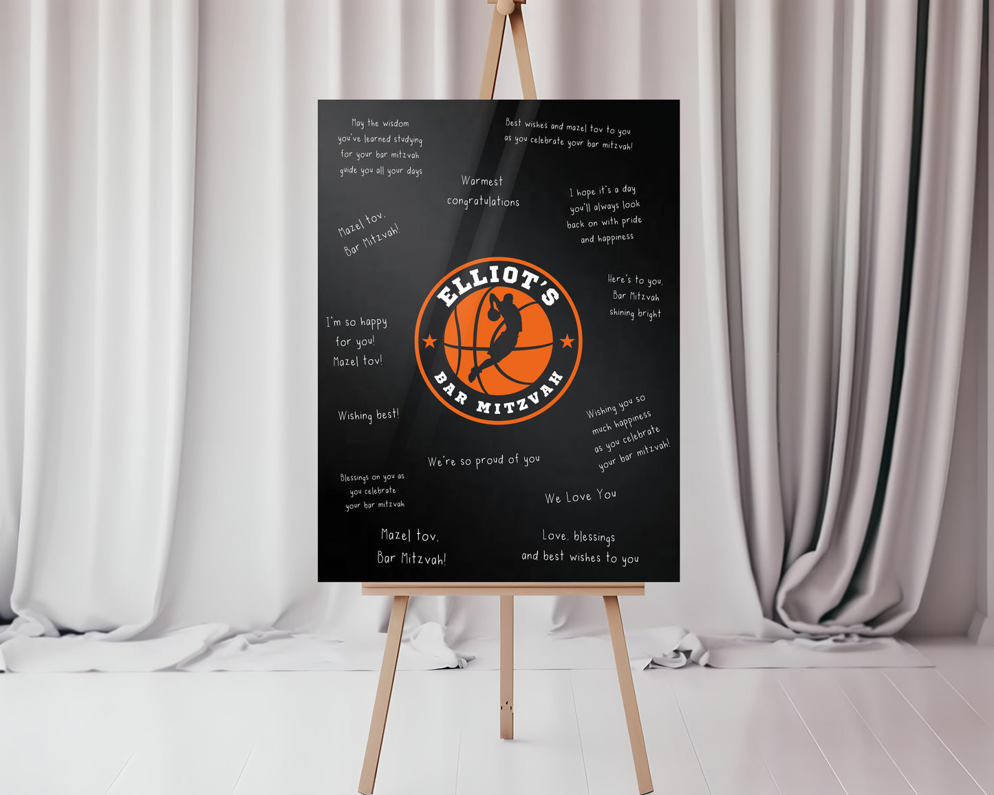 Acrylic Party Sign In Boards With Logo or Photo Personalized Made To Order, Made in America, Bar Bat Mitzvah, Wedding, Sweet 16, Quinceanera