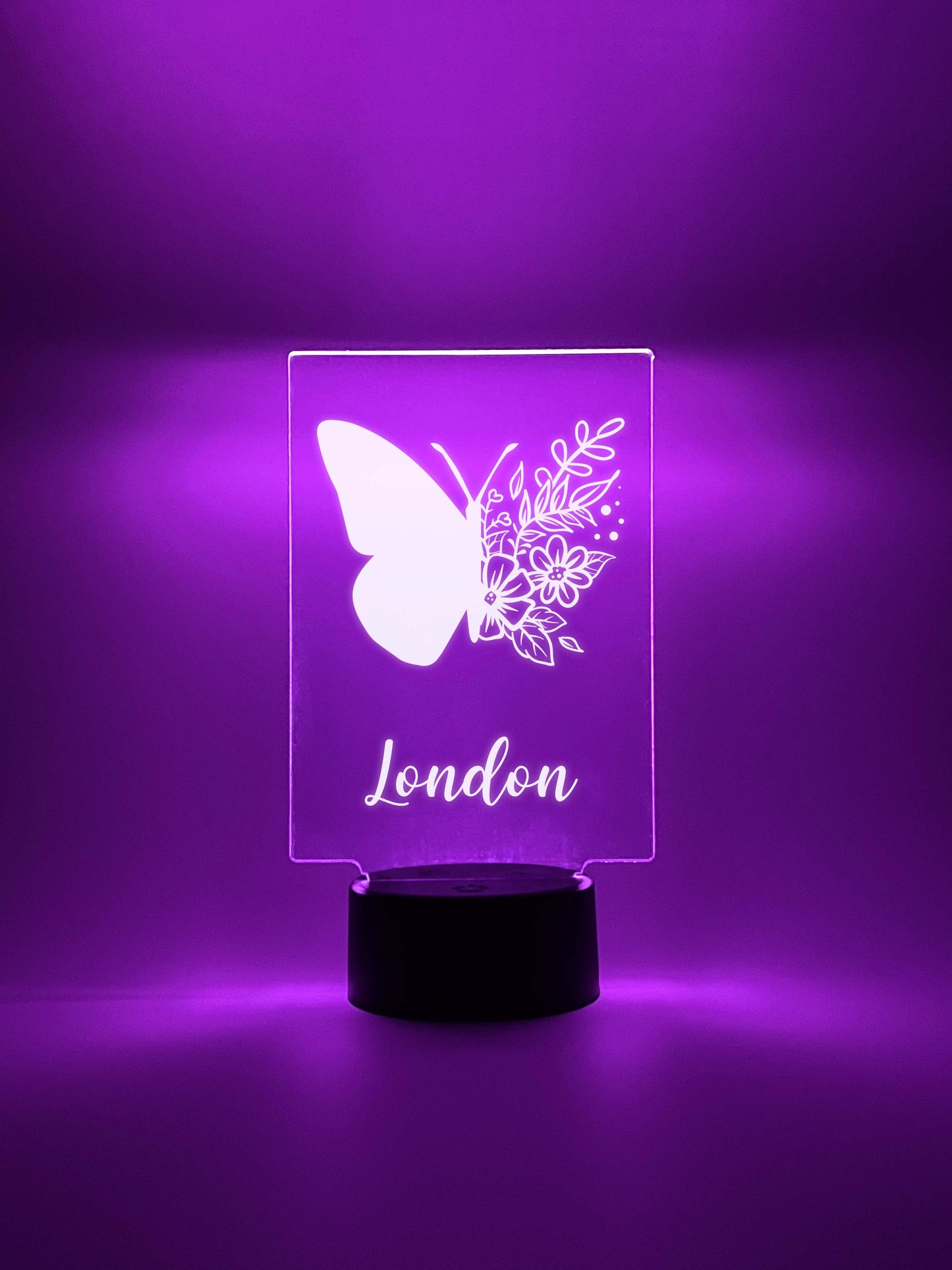 Custom Butterfly Flower Design Night Light Up Table LED Lamp