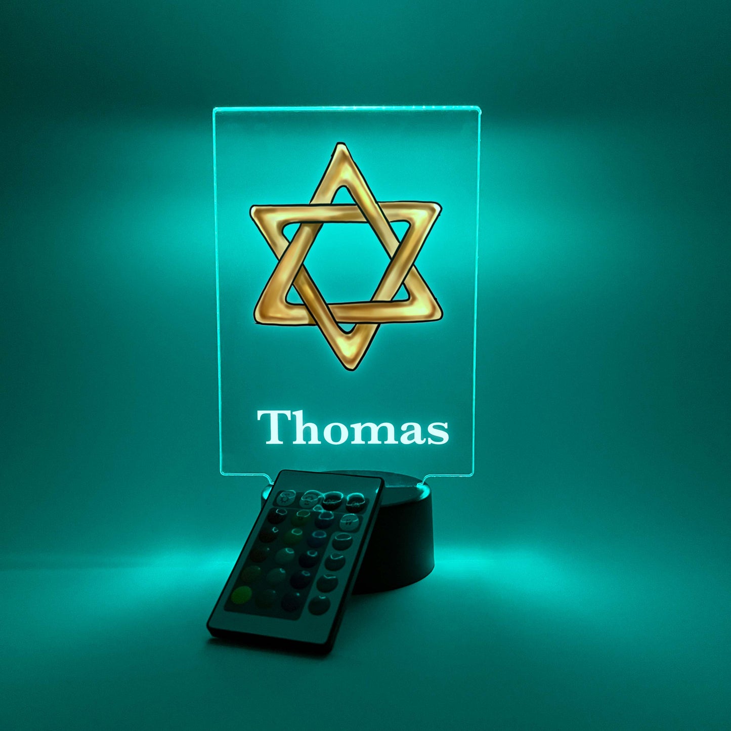 Custom Star of David Jewish Design Night Light Up Table LED Lamp