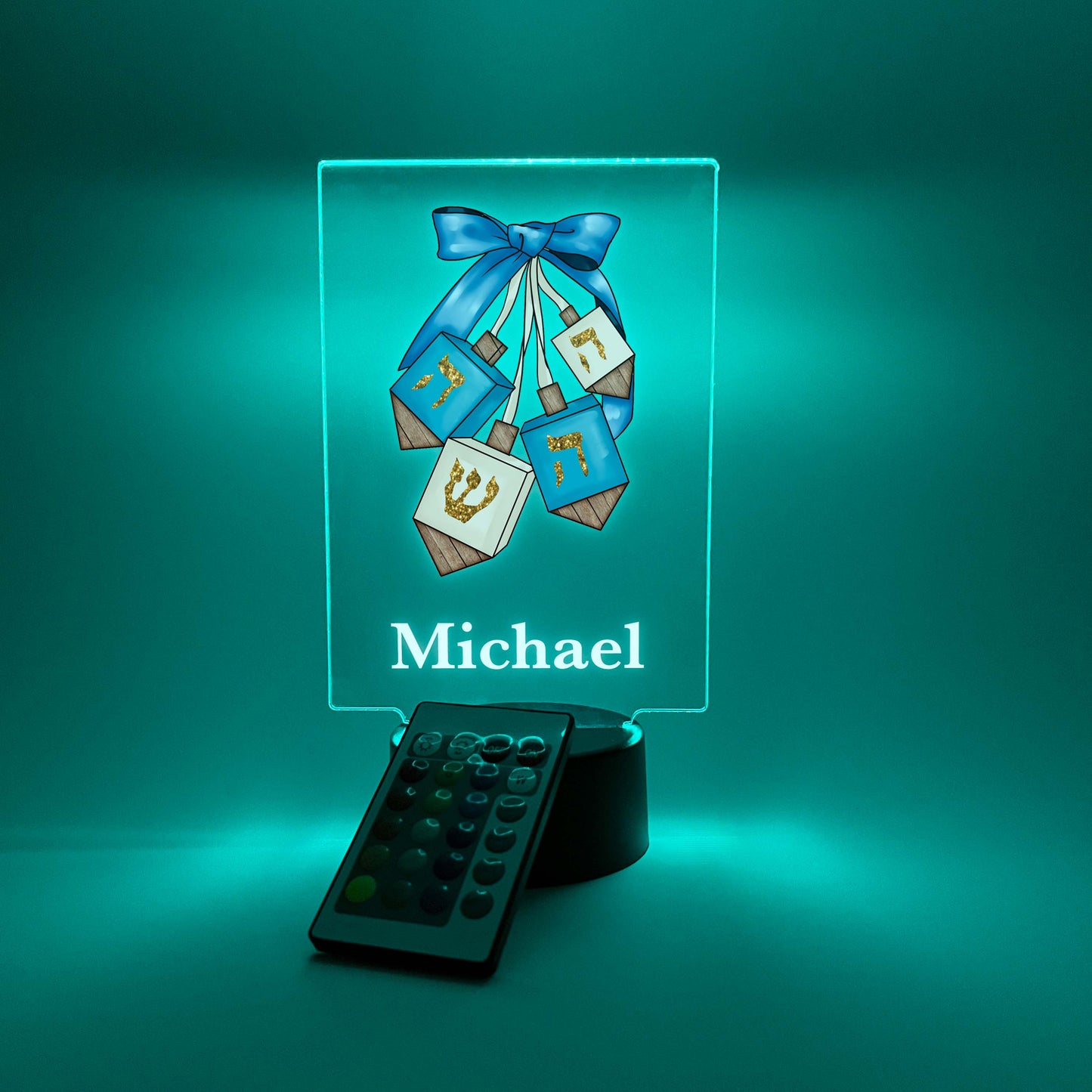 Custom Dreidel Judaica Home Design Night Light Up Table LED Lamp