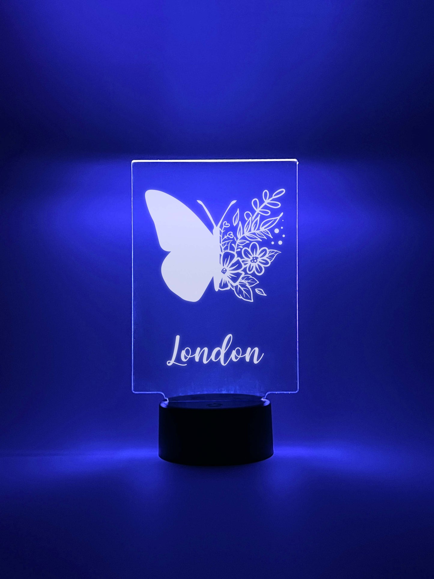 Custom Butterfly Flower Design Night Light Up Table LED Lamp
