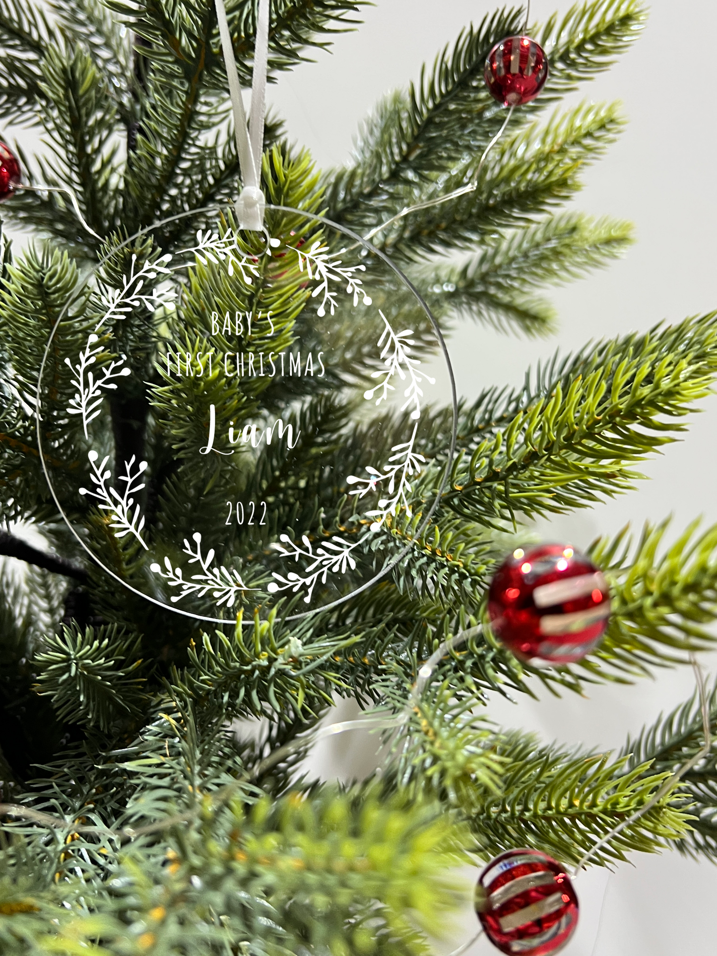 Baby's First Christmas Ornament with Personalized Engraved Name