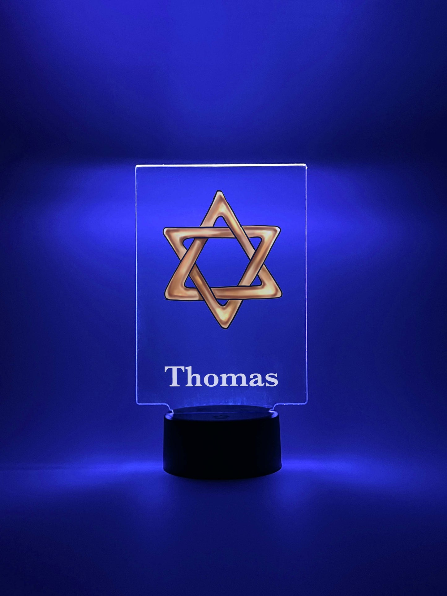Custom Star of David Jewish Design Night Light Up Table LED Lamp