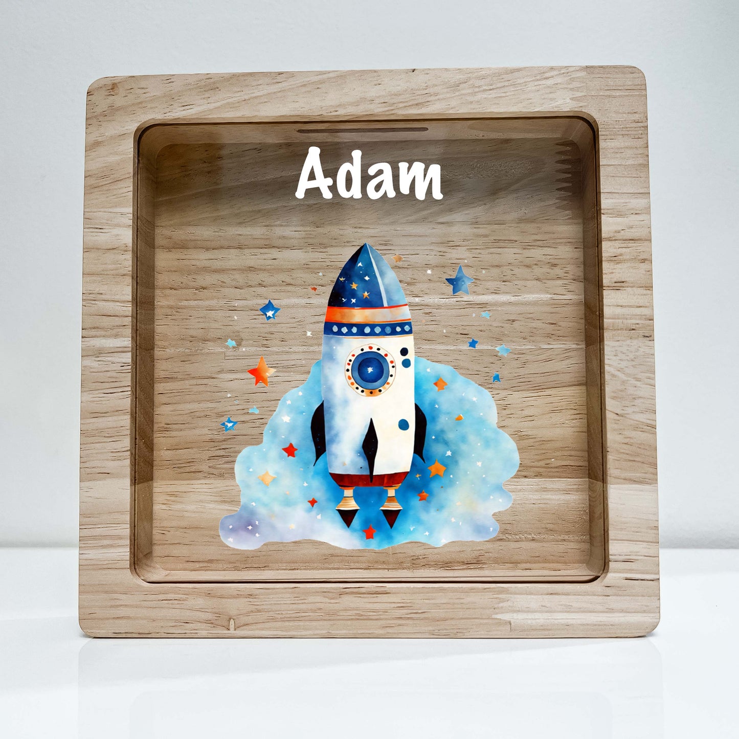 Personalized Rocket Ship Savings Banks