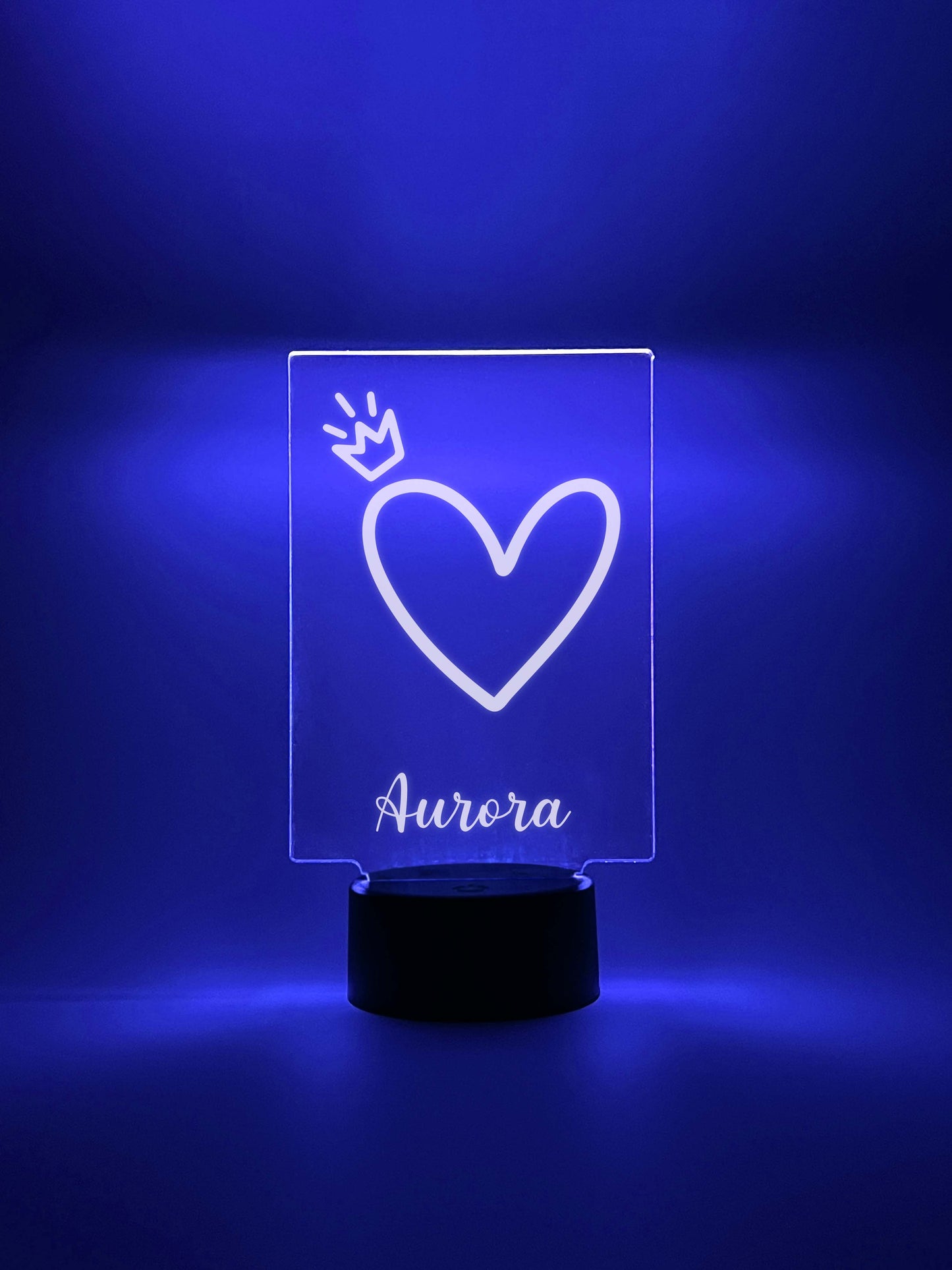 Custom Heart with Crown Design Night Light Up Table LED Lamp