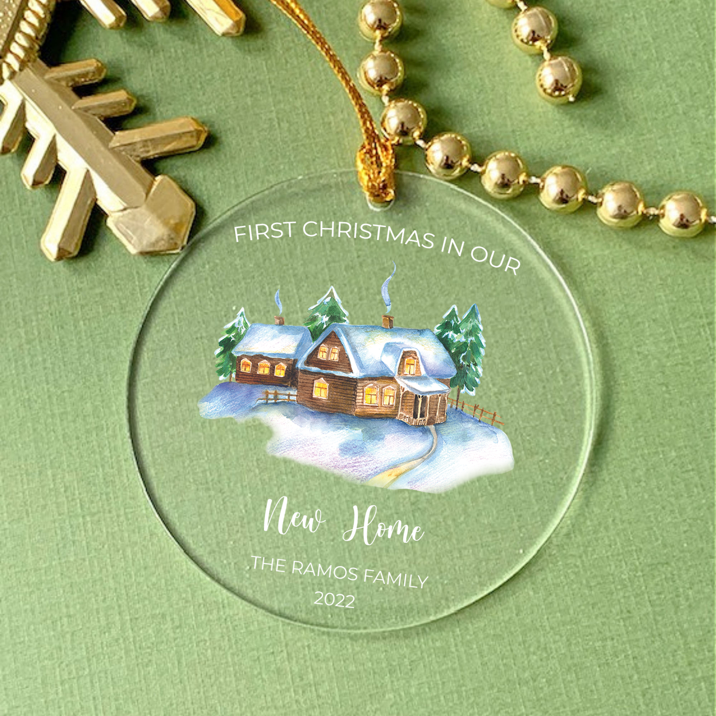 First Christmas in our new Home Ornament with Personalized Engraved Name