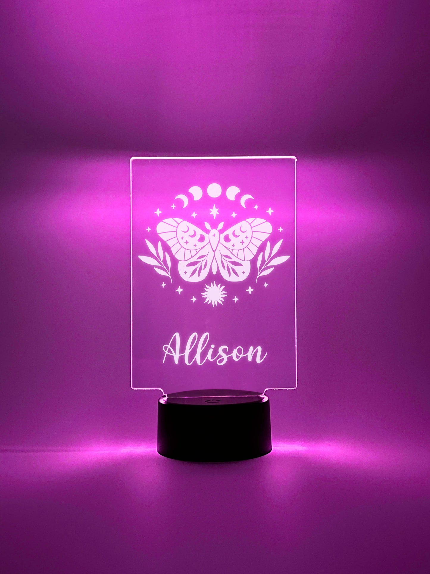 Custom Moon Moth Design Night Light Up Table LED Lamp