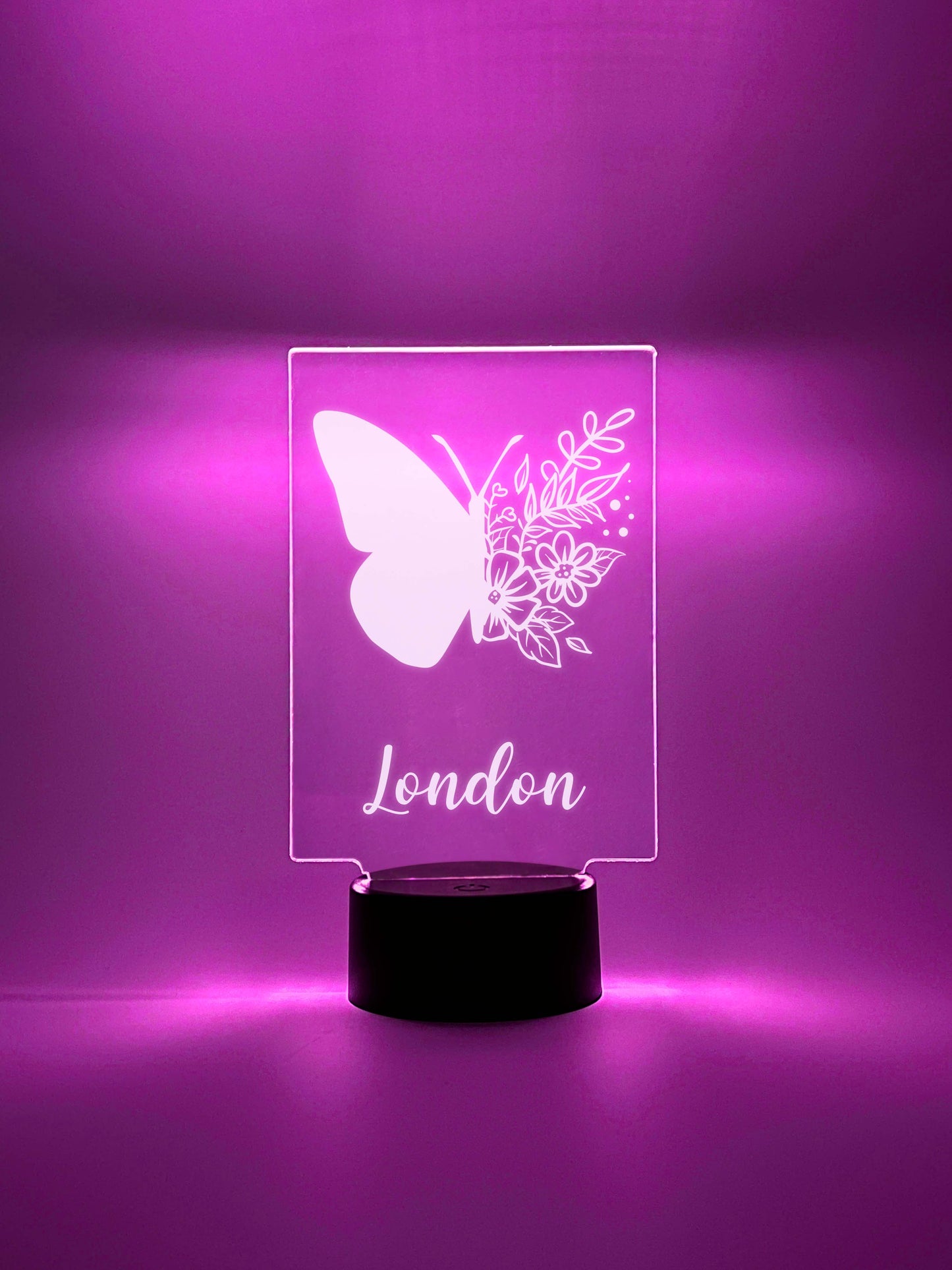 Custom Butterfly Flower Design Night Light Up Table LED Lamp