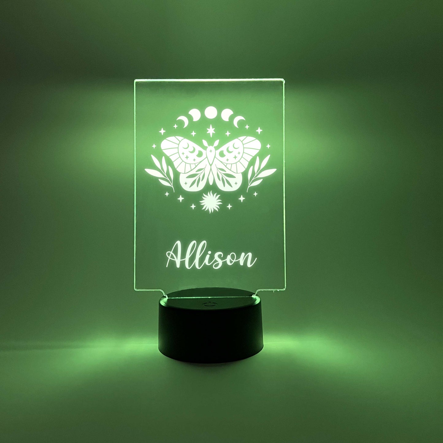 Custom Moon Moth Design Night Light Up Table LED Lamp