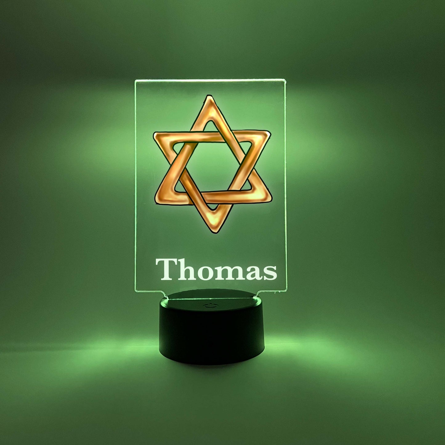 Custom Star of David Jewish Design Night Light Up Table LED Lamp