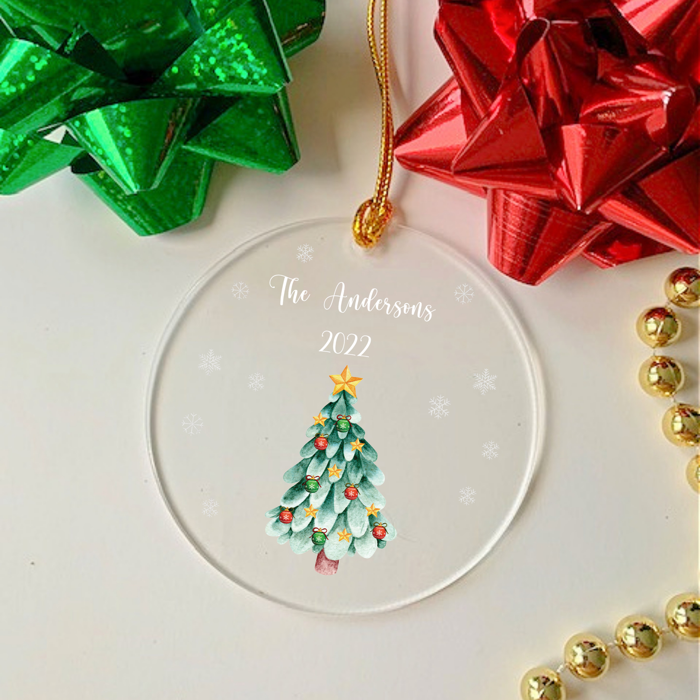 First Christmas Animal Ornament with Personalized Engraved Name