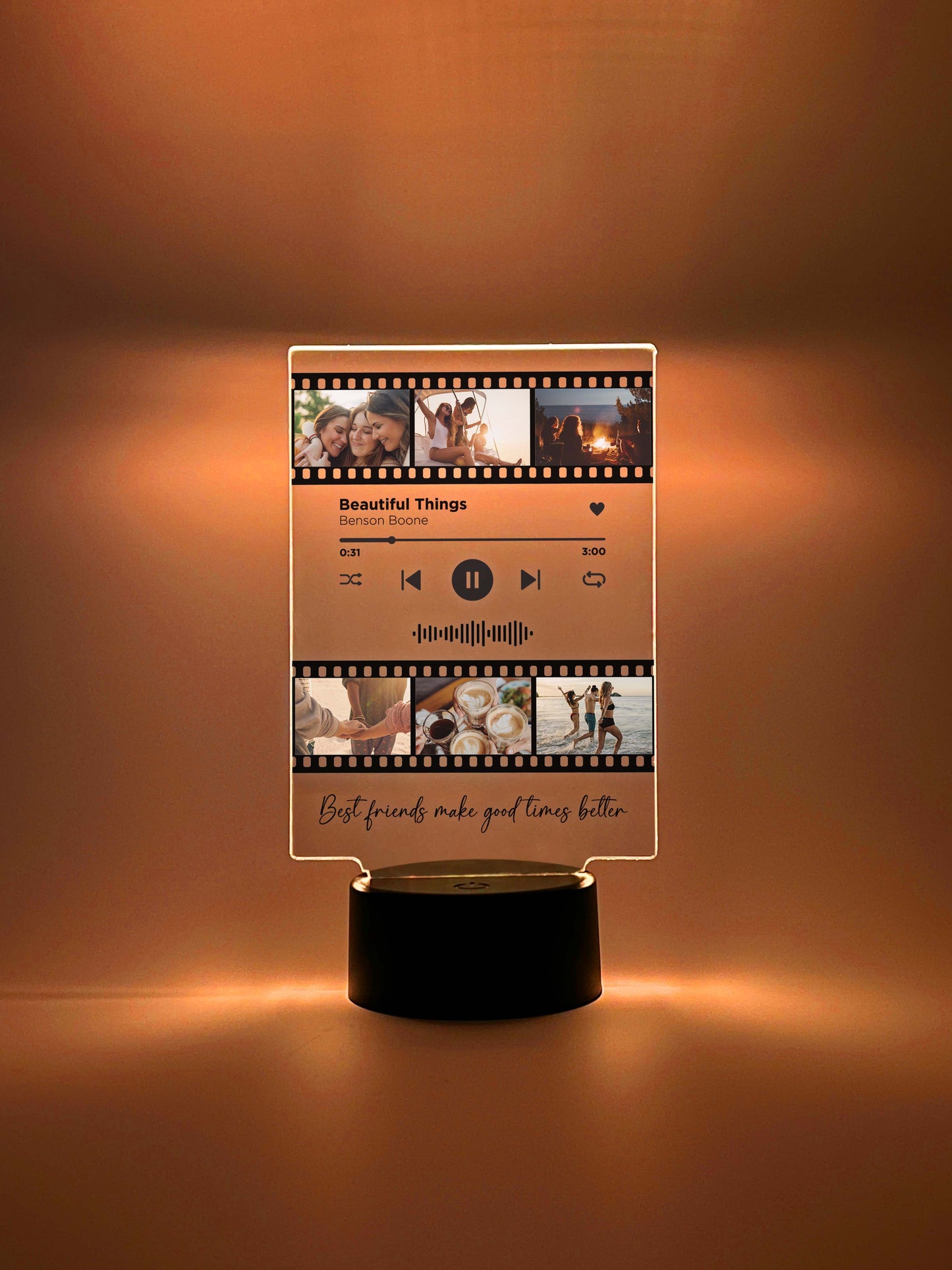 Personalized Song Movie Film Night Light with Photo 16 Colors, Besties Photo Gifts, Photo Keepsake, Photo Gifts, Personalized Gift for BFF Birthday