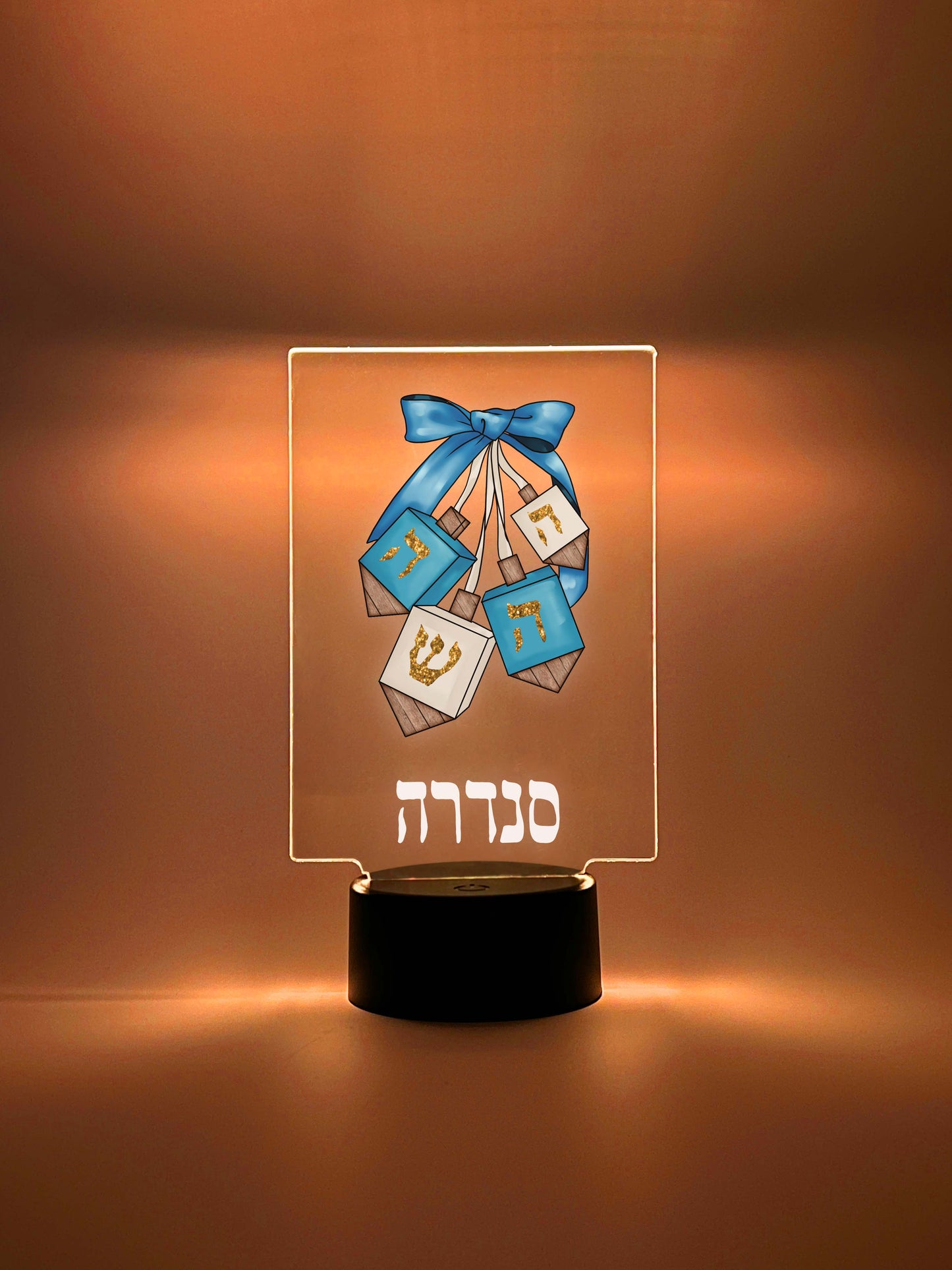Custom Dreidel Judaica Home Design Night Light Up Table LED Lamp