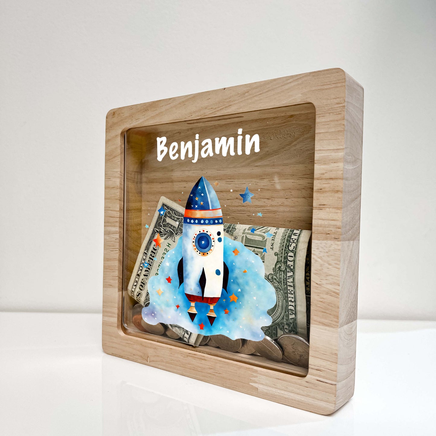Personalized Rocket Ship Savings Banks