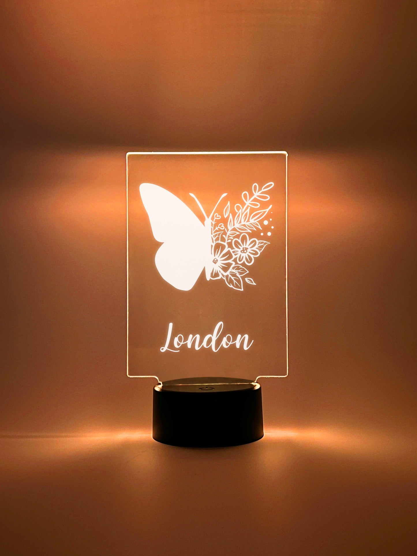 Custom Butterfly Flower Design Night Light Up Table LED Lamp