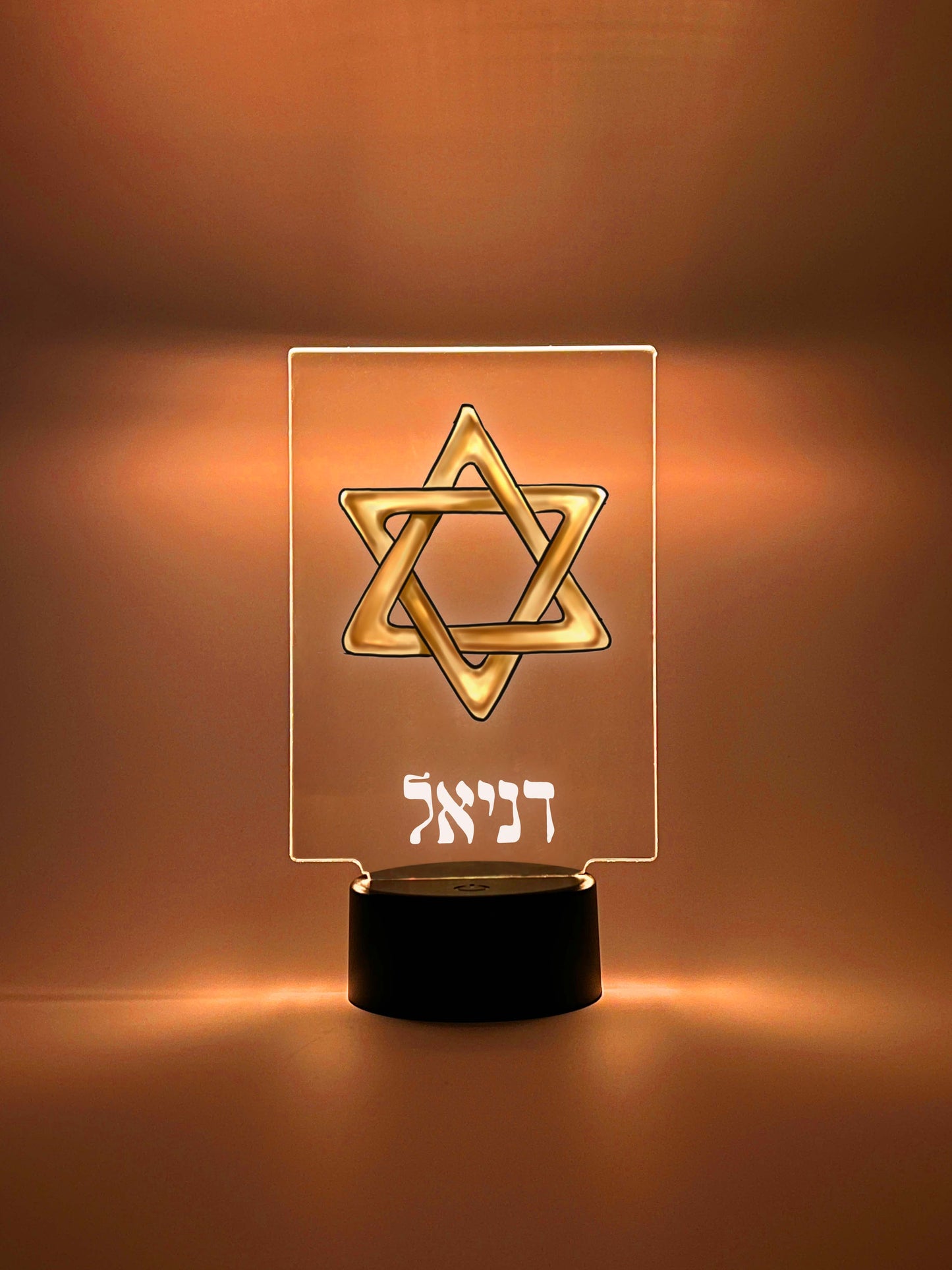 Custom Star of David Jewish Design Night Light Up Table LED Lamp