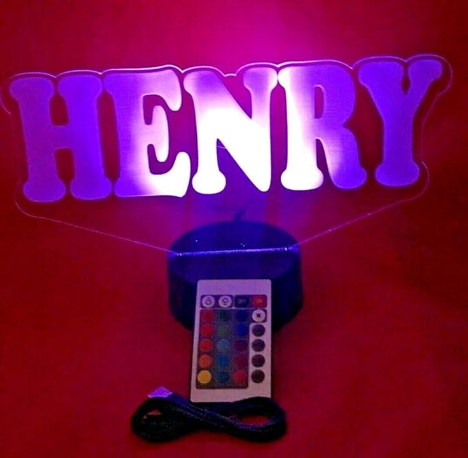 Custom Block Name LED Tabletop Night Light Up Lamp