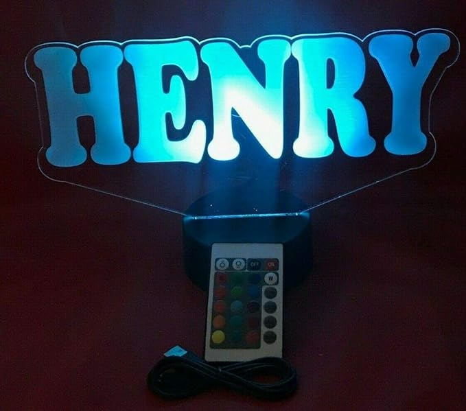 Custom Block Name LED Tabletop Night Light Up Lamp