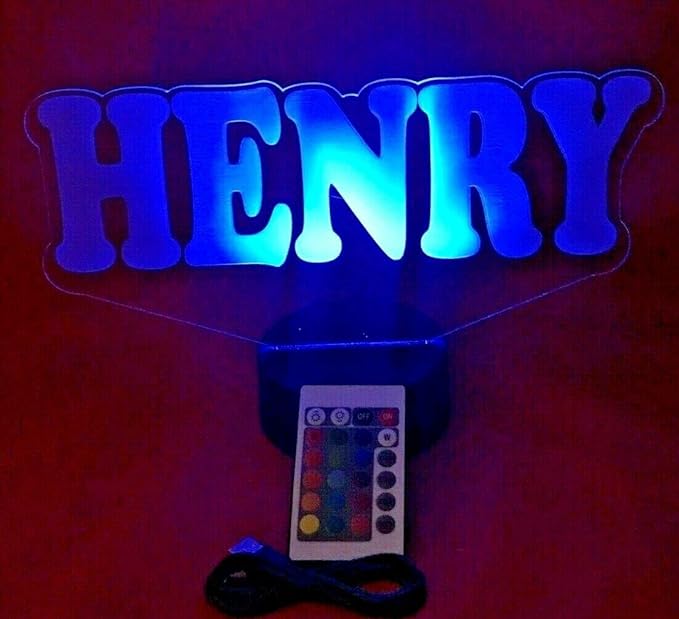 Custom Block Name LED Tabletop Night Light Up Lamp
