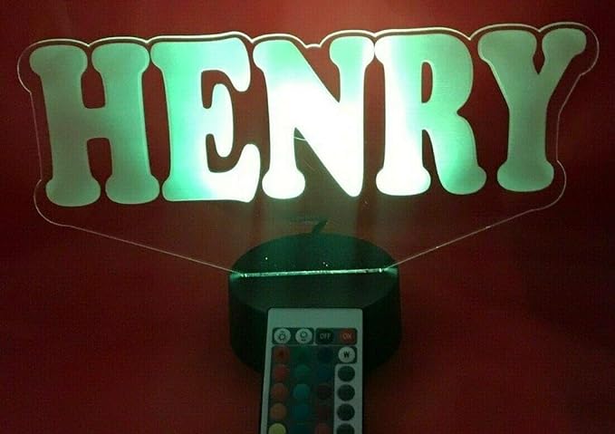 Custom Block Name LED Tabletop Night Light Up Lamp