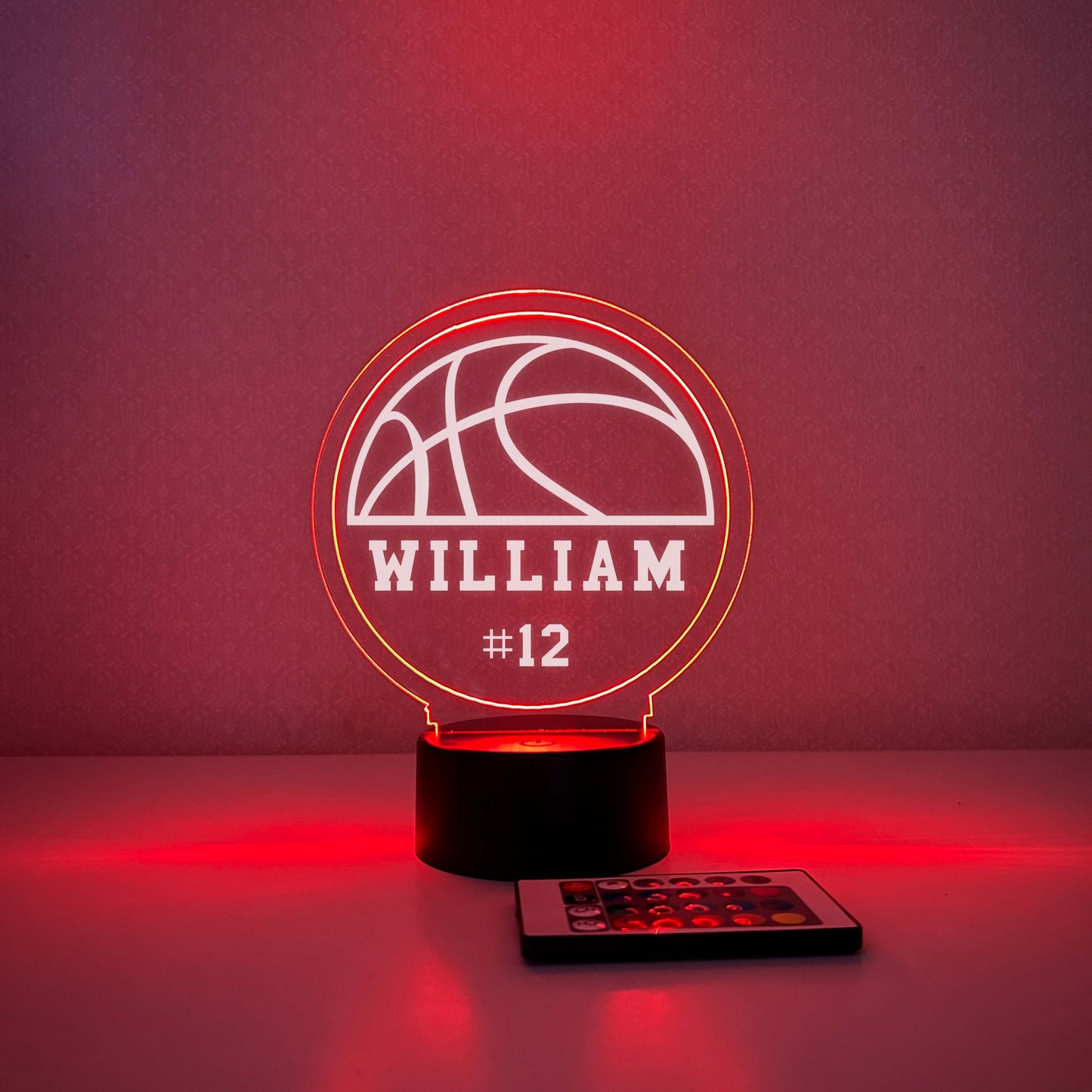 Basketball 3D Night Light, 16 Colors, Gift for Basketball Player, Personalized Gift, Desk Lamp, Sports Bedroom, Basketball Gift