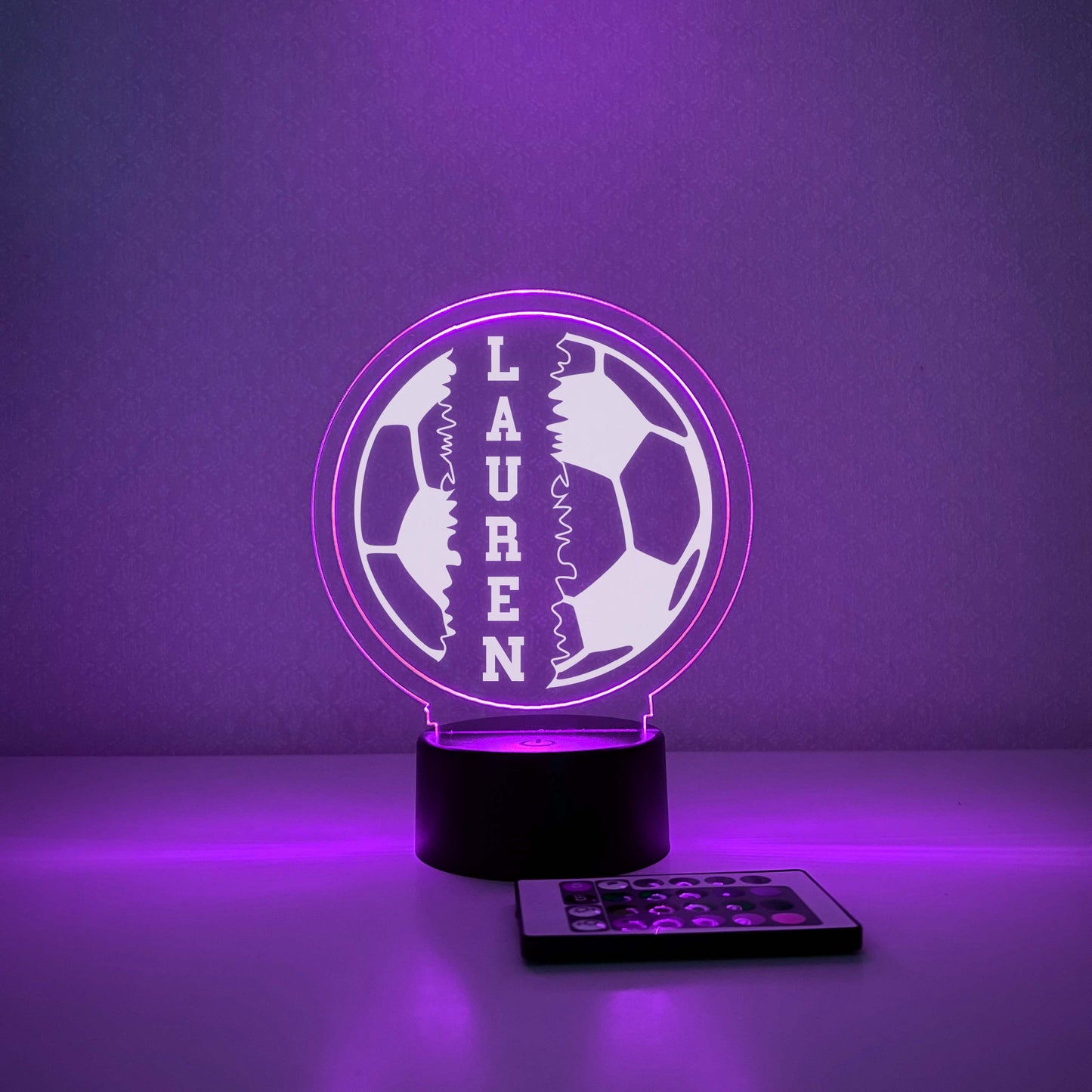 Soccer 3D Night Light, 16 Colors, Gift for Soccer Player, Personalized Gift, Desk Lamp, Sports Bedroom, Soccer LED Light