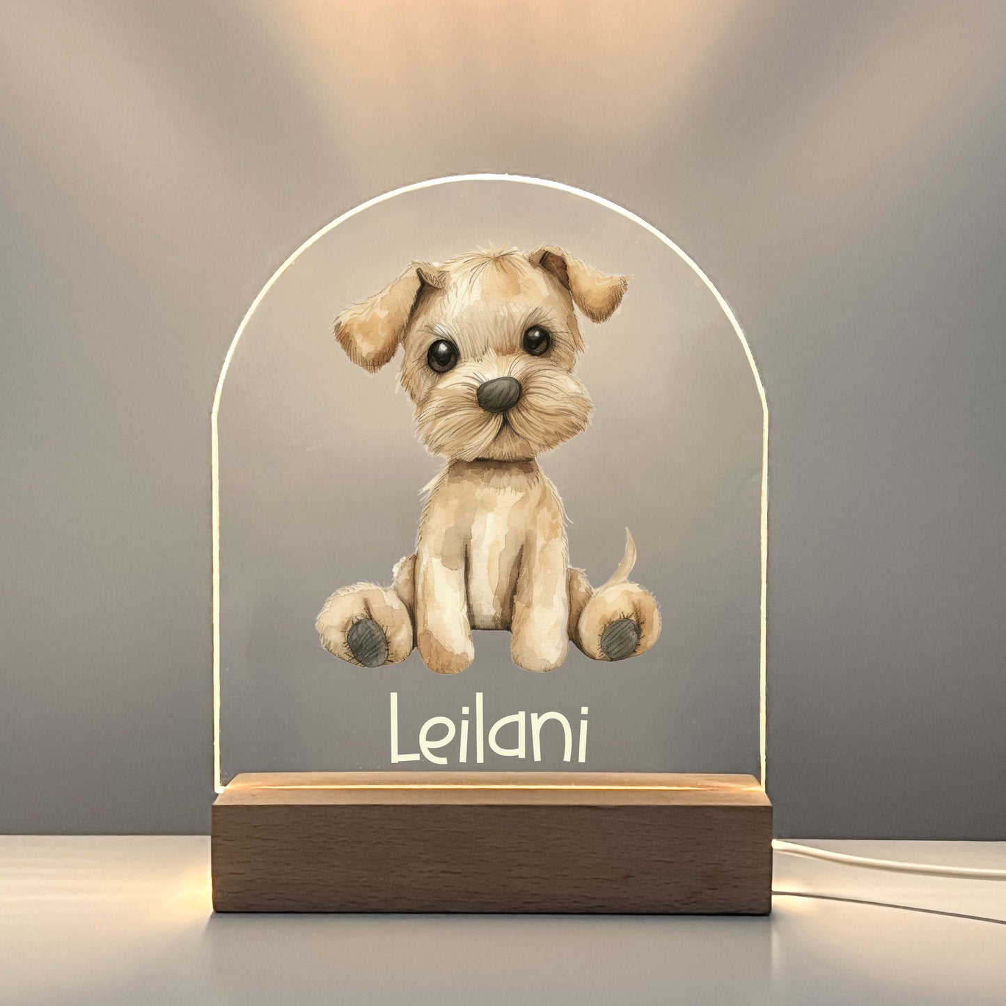 Personalized Custom Cute Puppy Dog Pup Night LED Lamp For Kids Room, Baby Gift, Girls Boys Night Light, Bedroom Decor, Night Light Gift