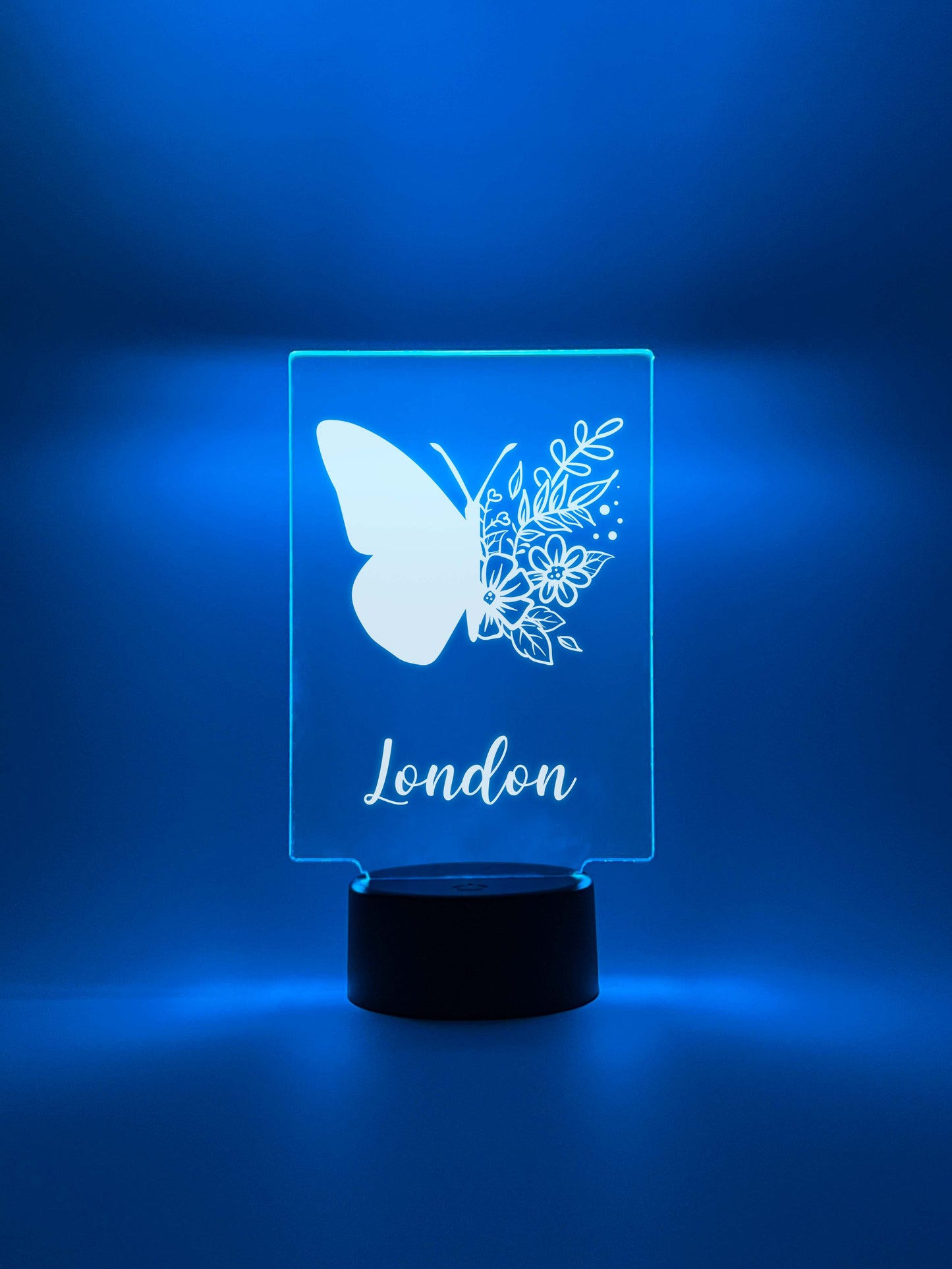 Custom Butterfly Flower Design Night Light Up Table LED Lamp