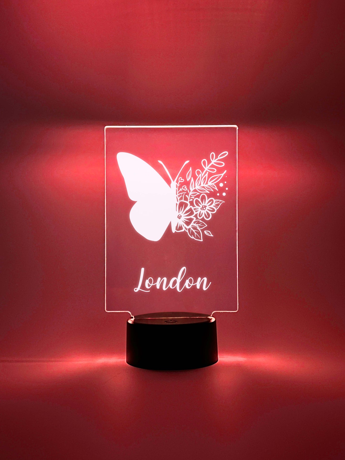 Custom Butterfly Flower Design Night Light Up Table LED Lamp