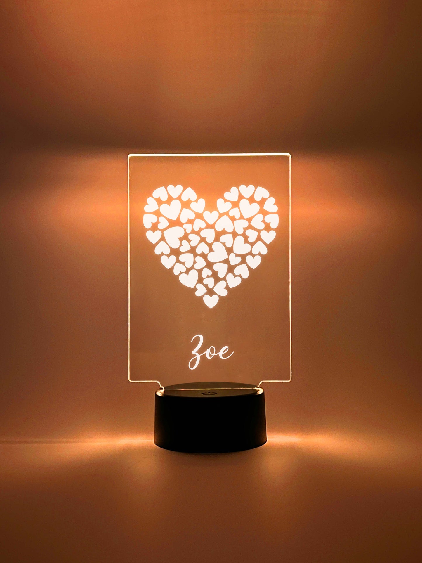 Custom Heart Design Night Light Up Table LED Lamp