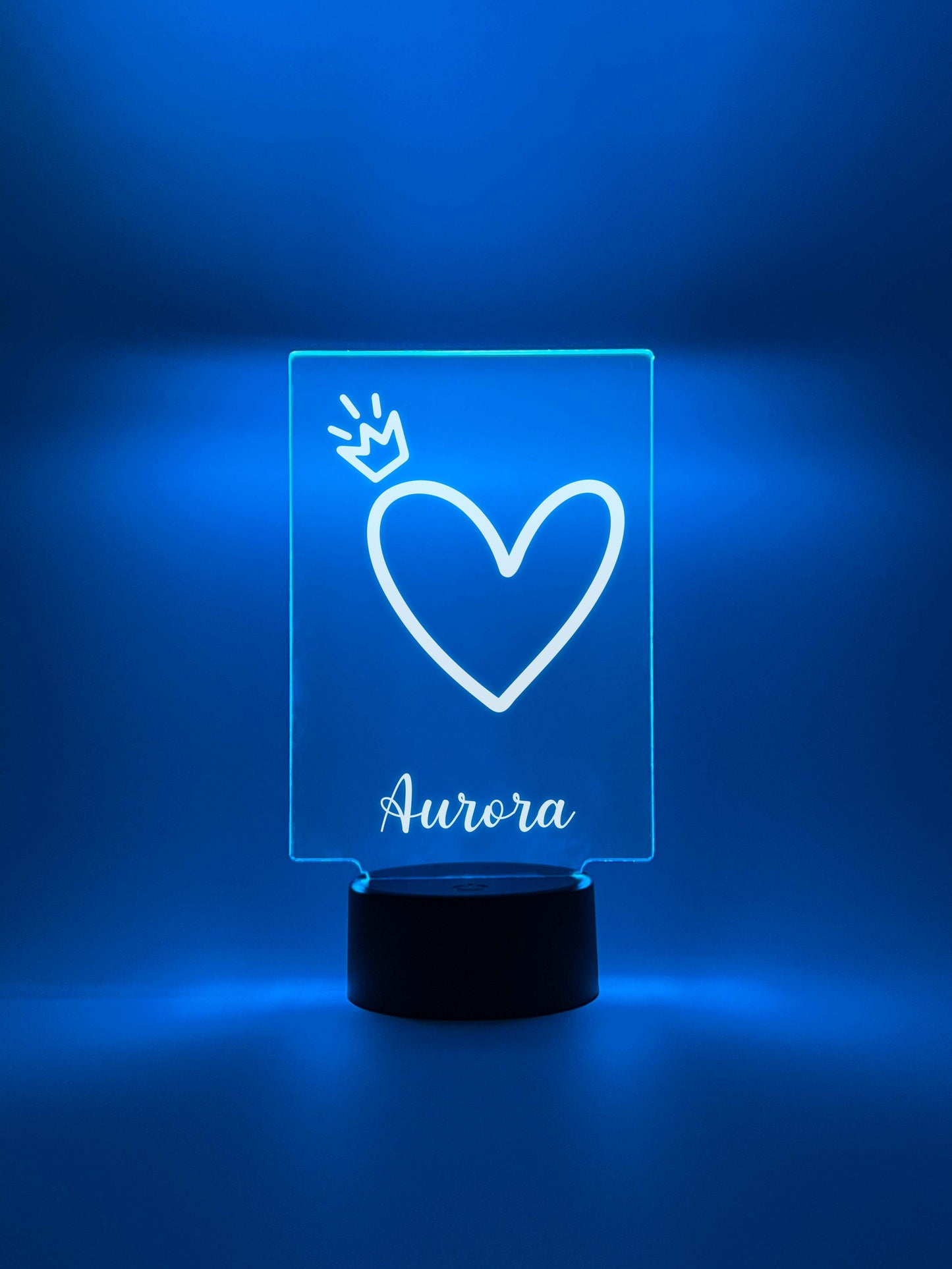 Custom Heart with Crown Design Night Light Up Table LED Lamp