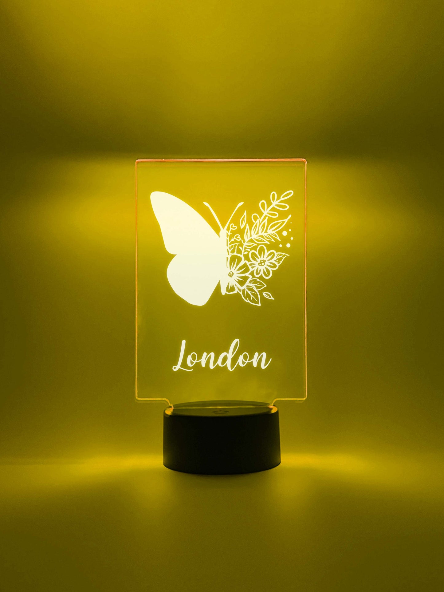 Custom Butterfly Flower Design Night Light Up Table LED Lamp