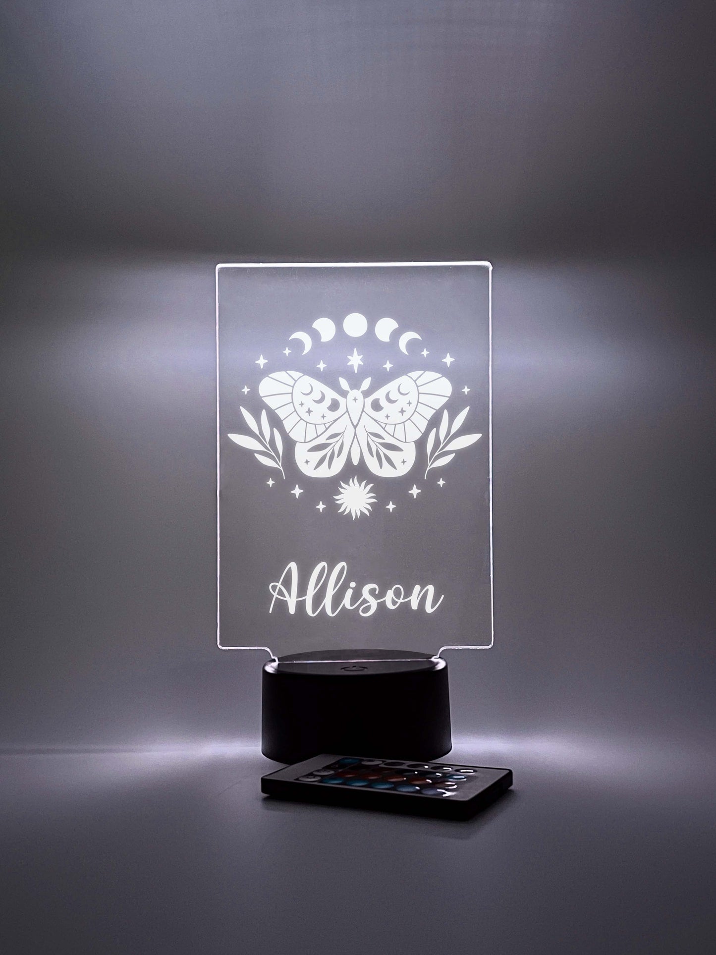 Custom Moon Moth Design Night Light Up Table LED Lamp
