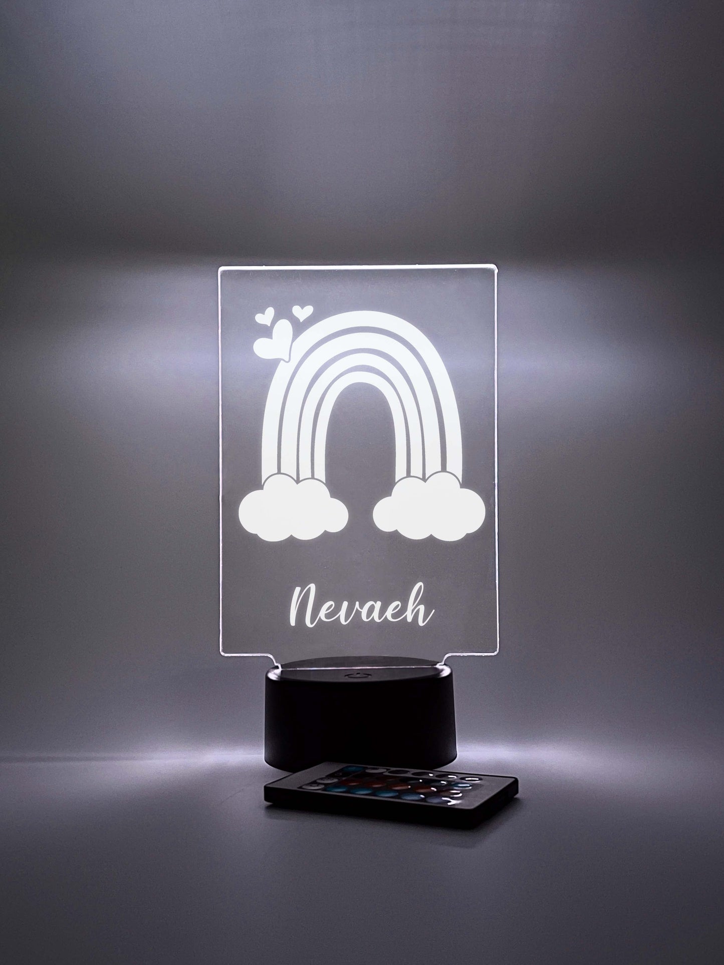 Custom Rainbow & Heart Design Night Light Up Table LED Lamp