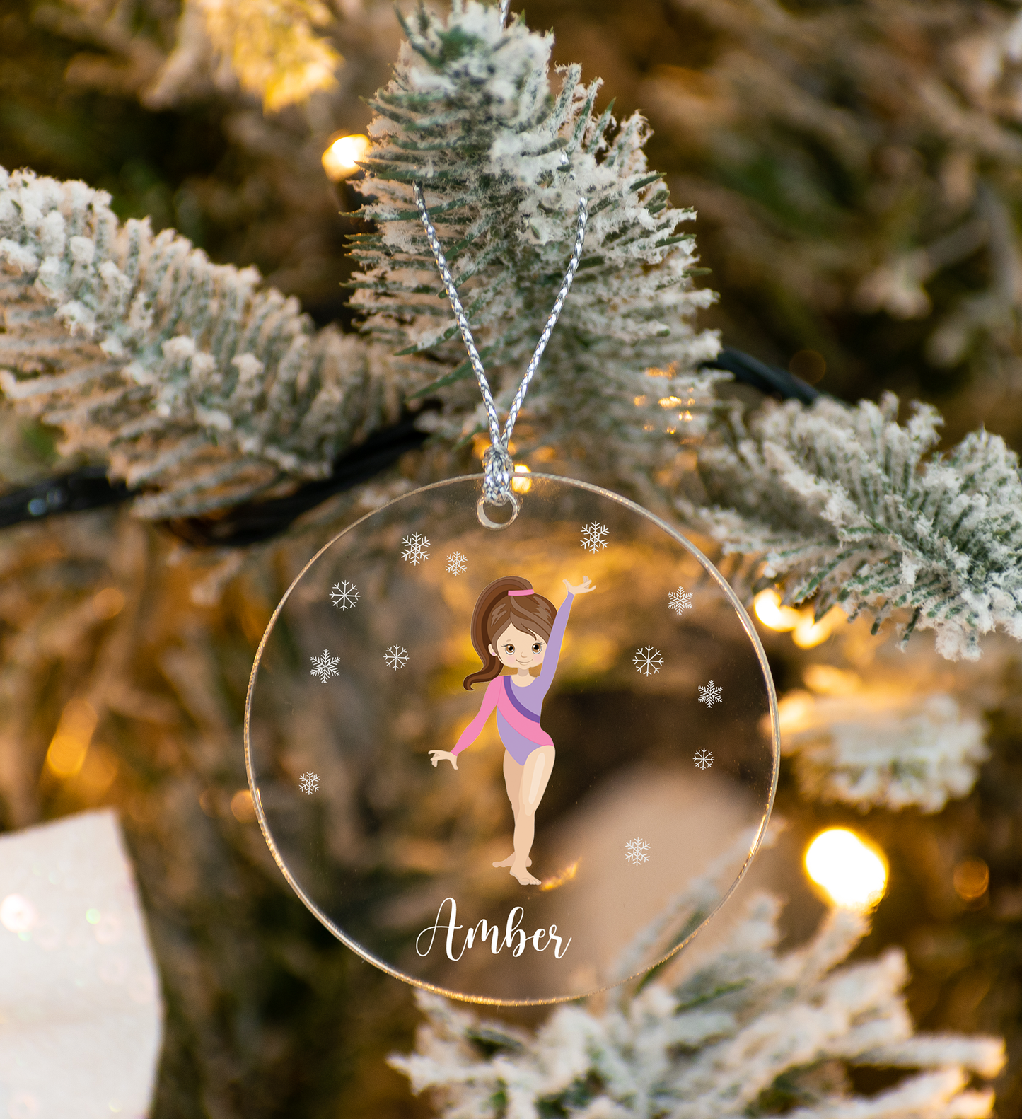 Gymnast Ornament with Personalized Engraved Name