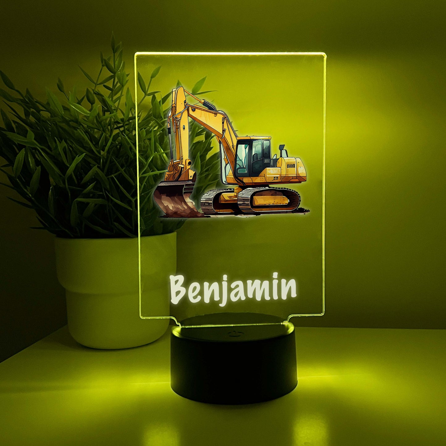 Custom Excavator Design Night Light Up Table LED Lamp