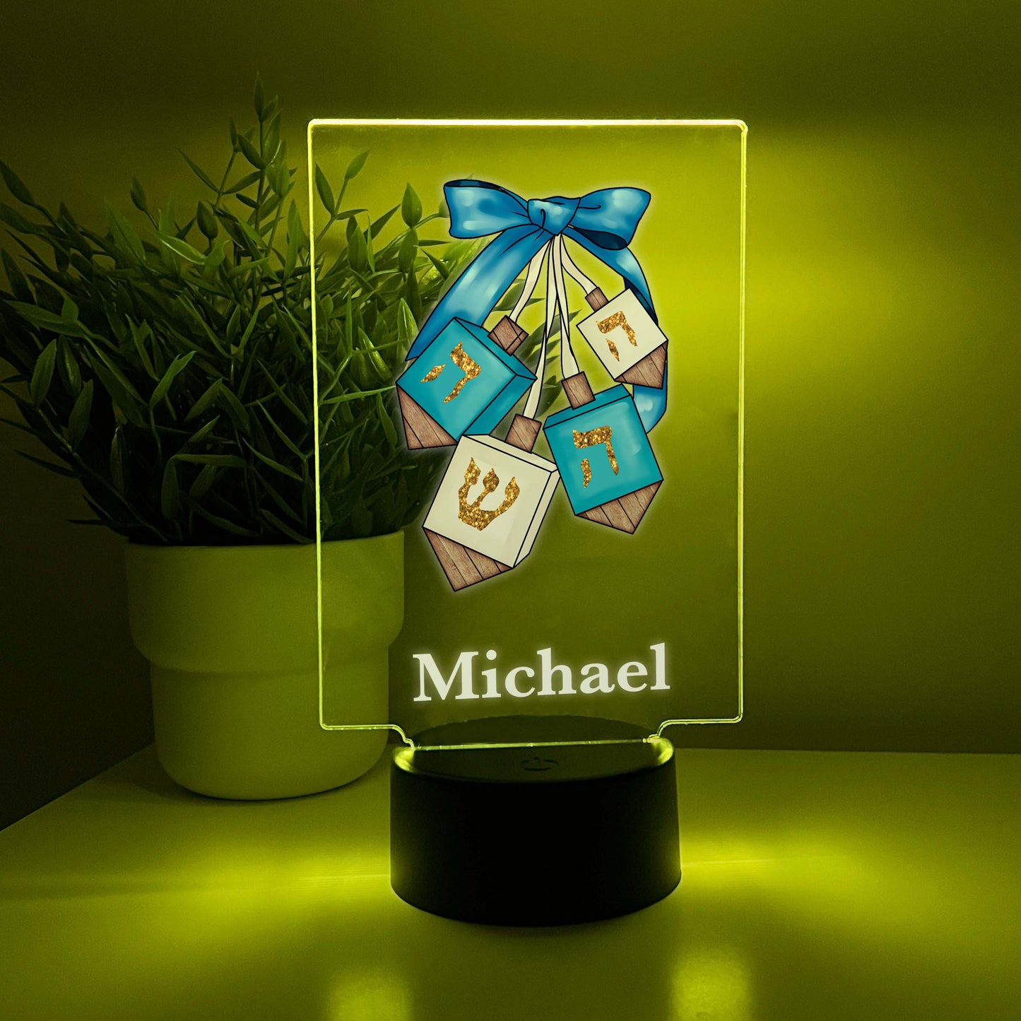Custom Dreidel Judaica Home Design Night Light Up Table LED Lamp
