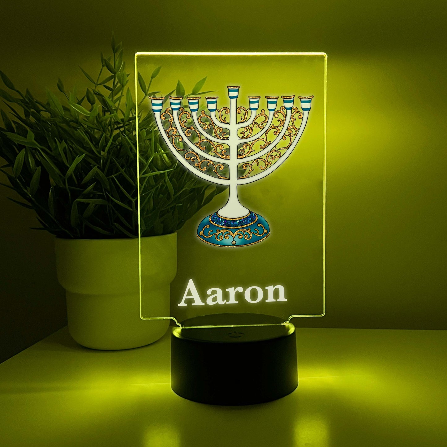 Custom Menorah Judaica Home Design Night Light Up Table LED Lamp