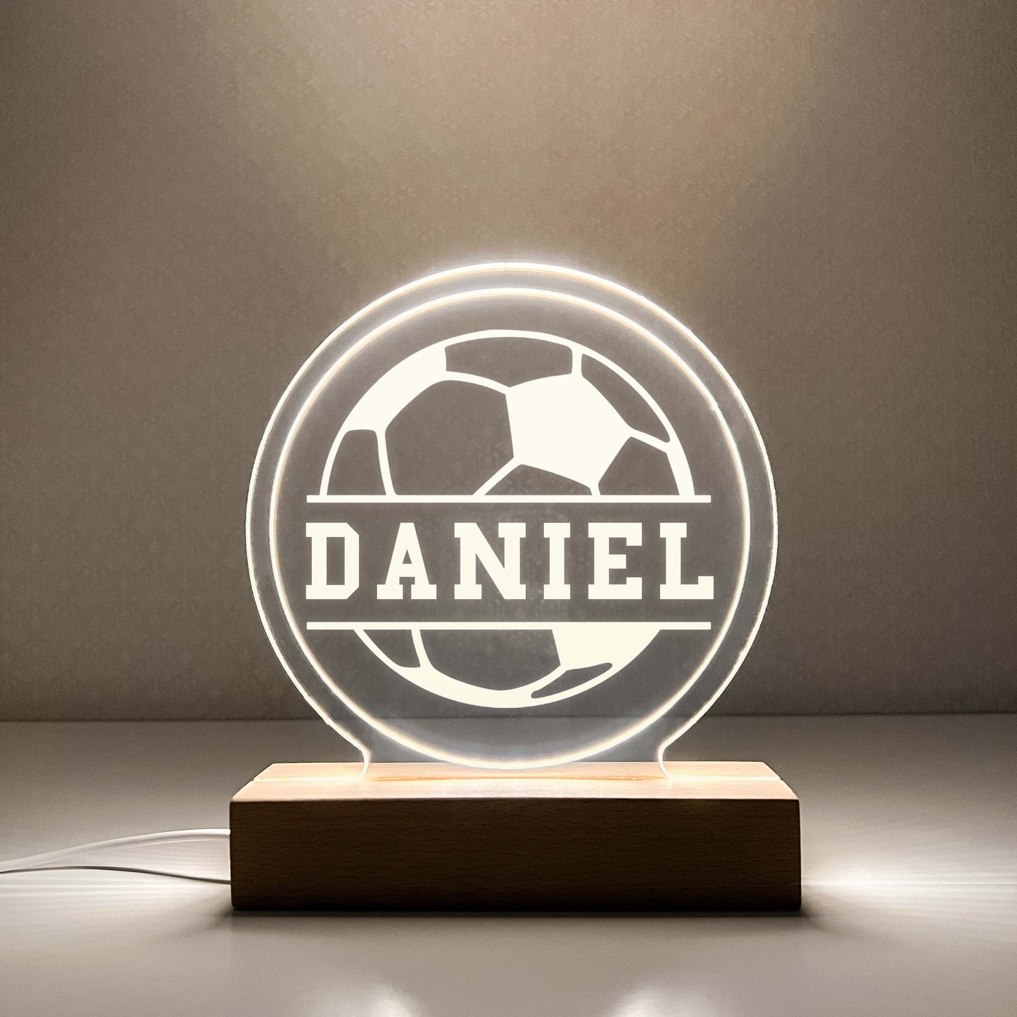 Soccer 3D Night Light. Gift for Soccer Player, Personalized Gift, Desk Lamp, Sports Bedroom, Soccer LED Light