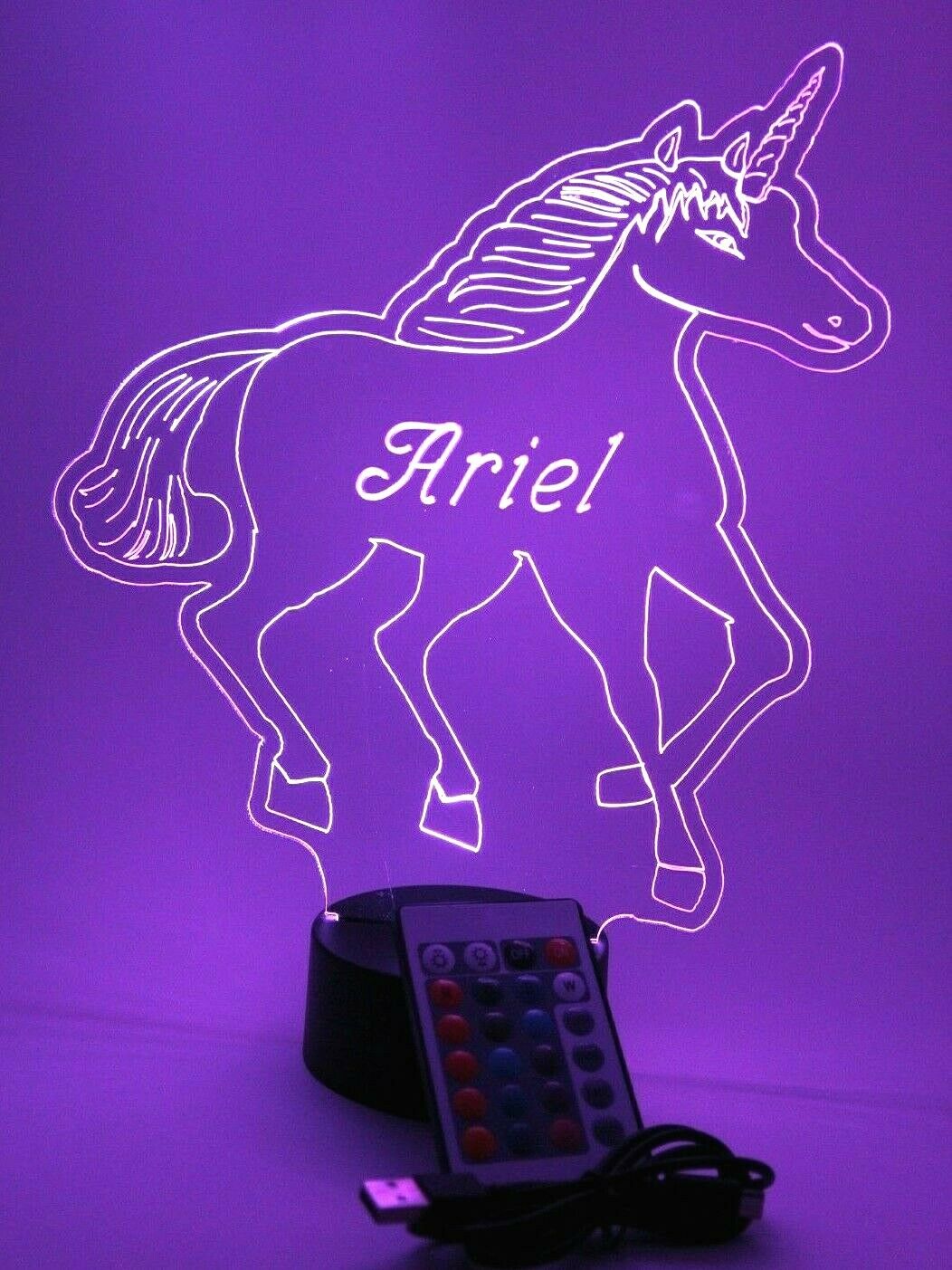Unicorn LED Tabletop Nightlight Up Lamp, 16 Color Changing Options with Remote
