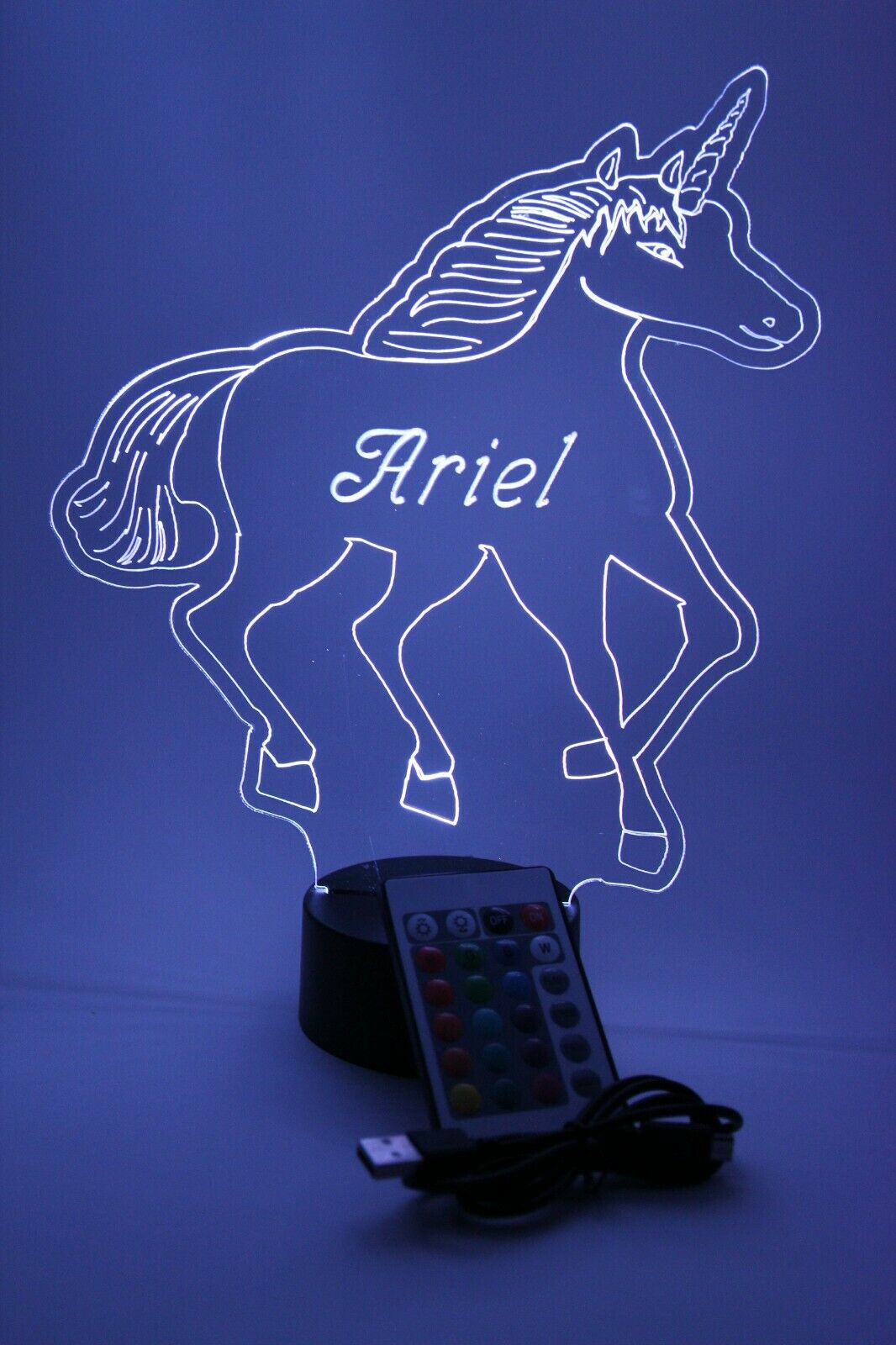 Unicorn LED Tabletop Nightlight Up Lamp, 16 Color Changing Options with Remote