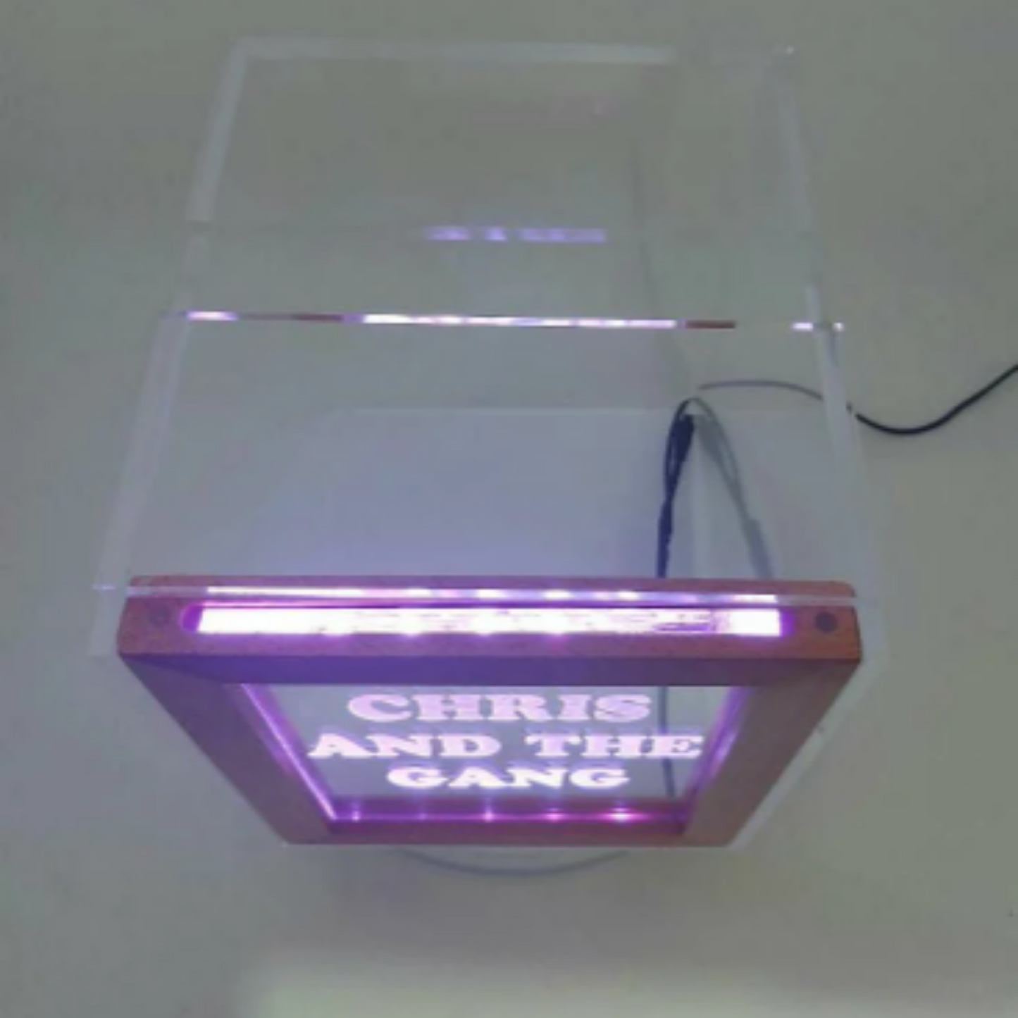 Fantastically Unique Eye Catching Tip Box Raffle Fund Raiser Donation Jar Personalized Engraved LED 16 Colors Changing 7"W x 8.5"H Container