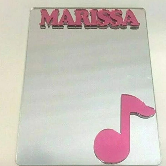 Music Note Locker Mirror Magnet, Personalized Back to School Magnetic Sports Locker or Refrigerator Magnet Decor