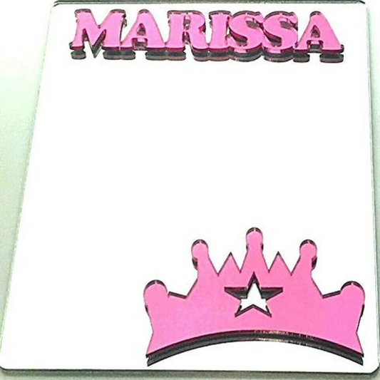Princess Crown Locker Mirror Magnet, Personalized Back to School Magnetic Sports Locker or Refrigerator Magnet Decor