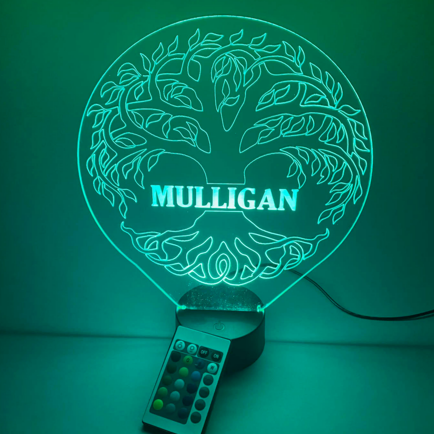 Tree of Life Family LED Tabletop Night Light Up Lamp, 16 Color options with Remote
