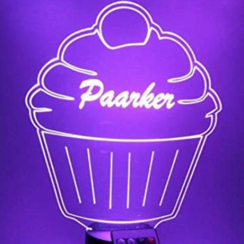 Bakery Cupcake LED Tabletop Night Light Up Lamp, 16 Color options with Remote