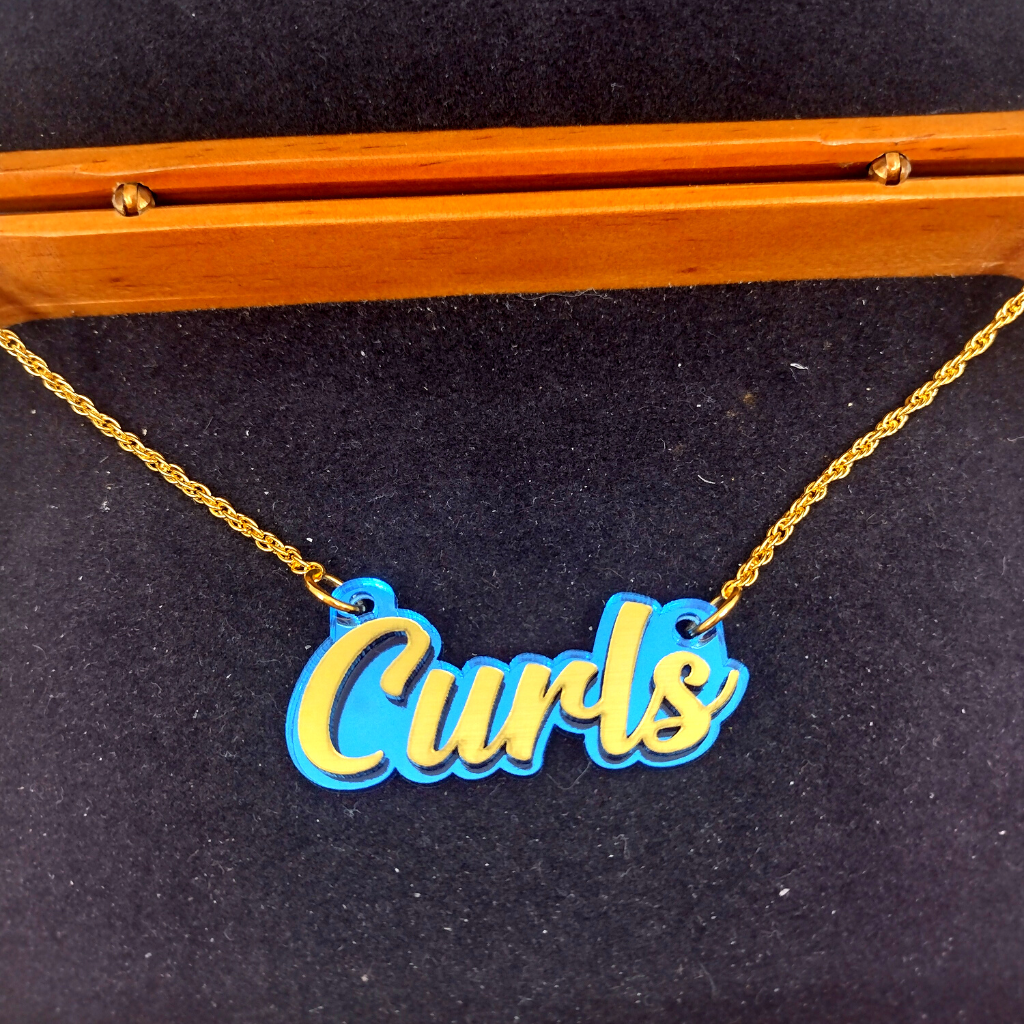 Custom Name and Background Necklace