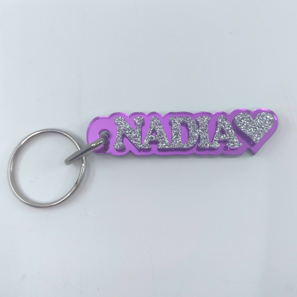 Custom Name and Background Keychain