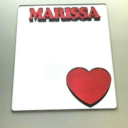 Heart Locker Mirror Magnet, Personalized Back to School Magnetic Sports Locker or Refrigerator Magnet Decor